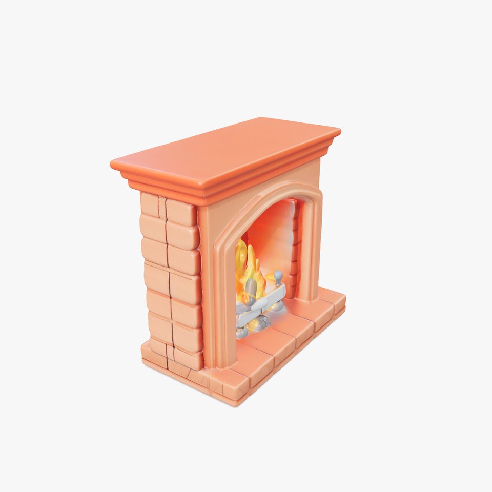 Classic Brick Fireplace Model Pack with Flame Effect